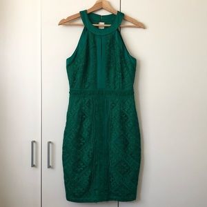 Green Lace Midi Dress